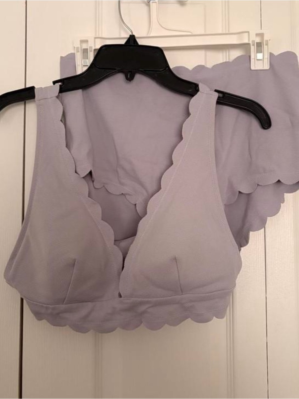 Victorias Secret Sz XL Lilac Scalloped Edge 2pc High-Waist Swimsuit - Picture 3 of 8